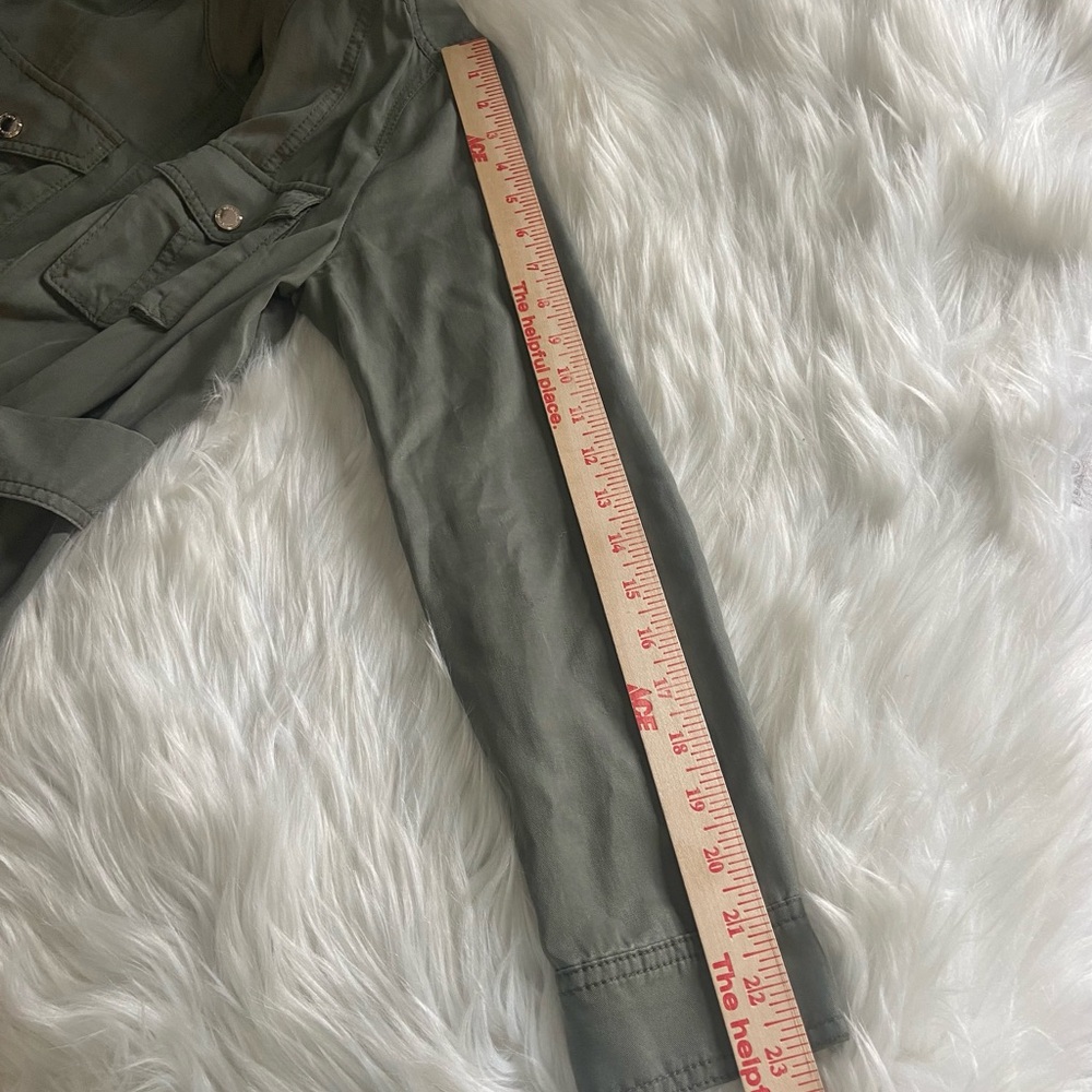 White House Black Market Sz 6 Olive Green Women’s Utility Jacket - Picture 12 of 13